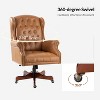 Amadeo Traditional Faux Leather Executive Chair with Solid Wood Base and Tufted Back|HULALA HOME - 4 of 4