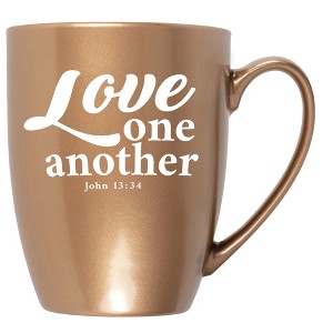 Elanze Designs Love One Another John 13:34 Bronze 10 ounce New Bone China Coffee Cup Mug - 1 of 4