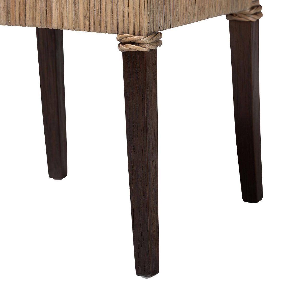 bali & pari Fatima Natural Rattan Dining Chair with Cushion Gray Taupe/Black - thumbnail 4