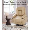 Oversized Power Lift Recliner Chair with Heat & Massage - Faux Leather Recliner, Built-In Storage & Cup Holders - 3 of 4
