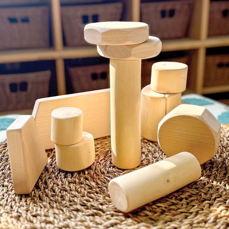Kaplan Early Learning Bambino Wooden Shape Branch Blocks  - Set of 12, 2 of 4