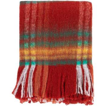 Mark & Day Andorf 50"W x 60"L Traditional Bright Red Throw Blankets
