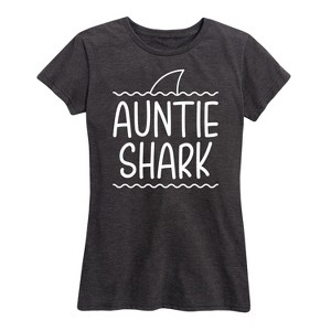 Women's - Instant Message - Auntie Shark Short Sleeve Graphic T-Shirt - 1 of 4