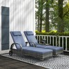 Outsunny Patio Wicker Chaise Lounge, PE Rattan Outdoor Lounge Chair with Cushion, Height Adjustable Backrest & Wheels - 3 of 4