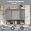 ORRD 35"x28" Wall Mounted Medicine Cabinet with Mirror, Bathroom Storage Cabinet with Adjustable Shelves, Modern Waterproof Mirror Cabinet,White - 4 of 4