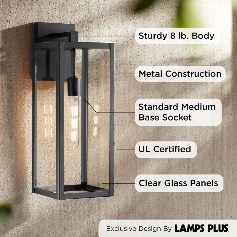 John Timberland Titan Modern Outdoor Wall Light Fixture Mystic Black 20" Clear Glass for Post Exterior Barn Deck House Porch Yard Patio Home Outside, 4 of 11