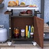 LunaLulinlk Cart with Stainless Steel Tabletop, Storage, Patio Kitchen Island with Wheels, Hooks, and Spice Rack - 4 of 4