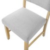 Gulches Set of 4 Beige Fabric Dining Chairs - Modern Farmhouse Style with Solid Wood Legs, Tufted Backrest & Padded Seat, Anti-Scratch Foot Pegs - 3 of 4