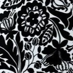 black white floral