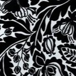 black white floral