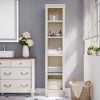 JAHRSTIM Halston Narrow Bookcase, Adjustable Storage Open Display Shelving Unit for Home and Office Space, 15.75”L x 13.78”W x 72.8”H, Cream - 3 of 4
