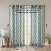 PAGED Curtains Fretwork Print Grommet Top Window Curtain Panel Privacy Assured with Light Filtering for Bedroom, Living Room - 3 of 4