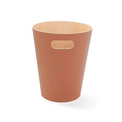 Sierra Light Brown Wood 2-Gallon Trash Can