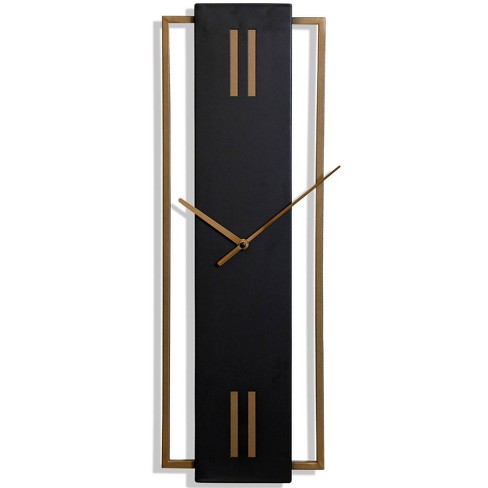 Mid-Century Metal Wall Clock Black - StyleCraft: Iron Analog Display, Indoor Decorative Timepiece - image 1 of 3