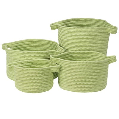 Colonial Mills American Farmhouse 4-Piece Basket Set - Pale Green 100% Polypropylene Round