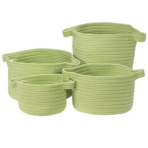 Colonial Mills American Farmhouse 4-Piece Basket Set - Pale Green 100% Polypropylene Round - 1 of 2
