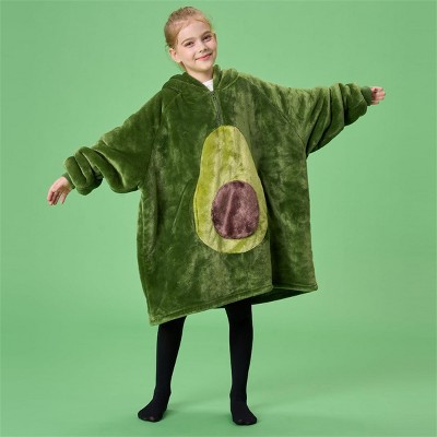 Joyfy Wearable Blanket Hoodie for Kids Adults Christmas Oversized Flannel Fleece Sweatshirt Blanket Cozy Blanket Birthday Gift for Family Girls Boys