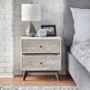 Crislana Mid-Century Nightstand White/Weathered Gray - Buylateral: 2 Drawers, Black Metal Pulls, Storage - 3 of 4