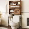 Over Toilet Storage with Cabinet Sliding Barn Door Side Open Rack Bathroom Organizer Vintage Brown Mass - 2 of 4