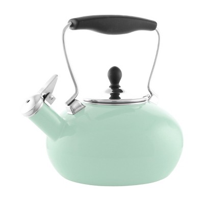 Chantal Ceylon Enamel-on-steel Whistling Tea Kettle (1.6-quart, Aqua) :  Target