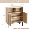 Industrial Buffet Cabinet Sideboard with Fluted Panel Door, Accent Storage Table w/Metal Legs for Living Room, Dining Room, Hallway - 2 of 4