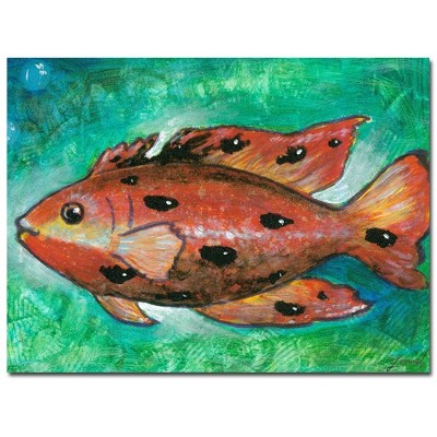 18" x 24" Orange Fish by Yonel - Trademark Fine Art