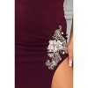 Slickblue Beaded Embroidered Maxi Dress with Side Slit, Sweetheart Neck & Zipper Back, Black/Hunter Green/Maroon, Size S-L - 4 of 4
