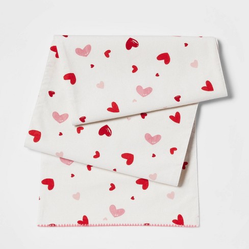 72" x 14" Cotton Scattered Heart Table Runner - Threshold™ - image 1 of 3
