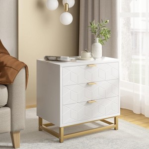 2/3/4/5/6/7 Drawer Dresser with Metal Legs, Wood Dressers Chest Organizer with Wide Storage, Modern Chest of Drawers for Bedroom, Living Room,Hallway - 1 of 4