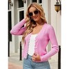Coolmee Women's Cropped Cardigan Knit ShrugsTops V Neck Button Down Sweaters - 2 of 4