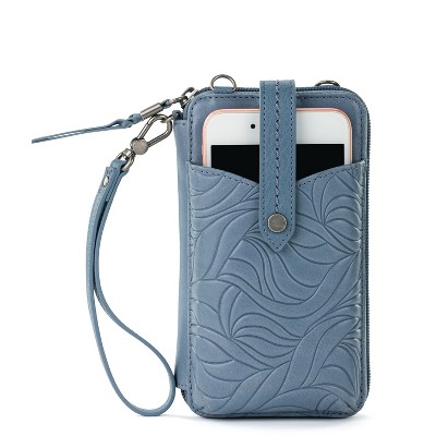 The Sak Silverlake N/S Smartphone Crossbody Bag, Multi Use Design, Adjustable Strap, Maritime Wave Embossed