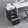 NicBex 3 Drawer Mobile File Cabinet with Lock,Under Desk Office Storage File Cabinet for Home Office,Fully Assembled Except for Wheels,Black - 2 of 4