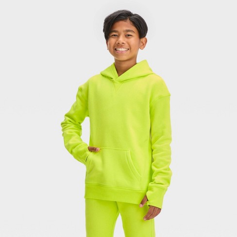 Boys' Fleece Hooded Sweatshirt - All In Motion™ Lime Green Xxl : Target