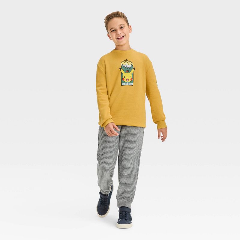 Boys&#39; Pokemon Pullover Sweatshirt - Mustard Yellow, 3 of 4