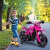 Qaba Kids Motorcycle, 6V Battery Powered Dirt Bike with Training Wheels, Horn & Start Sound, Electric Motorcycle for Kids 3-8 Years, Pink - 3 of 4