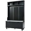 4-in-1 Hall Tree Wood Coat Rack Entryway Shoe Cabinet With 3-open Cubbies,Cushion And 4 Sturdy Hooks, For Entrance Hallway Living Room - 4 of 4