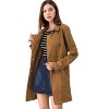 Allegra K Women's Notched Lapel Double Breasted Faux Suede Trench Coat with Belt - 4 of 4