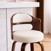 FERPIT Faux Leather Swivel Counter Bar Stools with Bentwood Legs (Set of 2) - 2 of 4