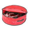 Northlight 24” Red and Green Christmas Wreath Round Storage Bag with Carrying Handle - 2 of 2