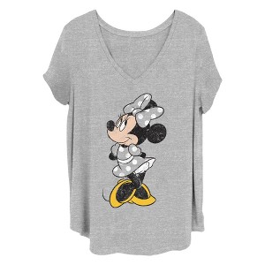 Women's Mickey & Friends Minnie Mouse Portrait Distressed T-Shirt - 1 of 4