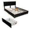 Costway Upholstered Platform Bed w/ 4 Drawers PU Leather Button Tufted Headboard - 4 of 4