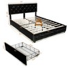 Costway Upholstered Platform Bed w/ 4 Drawers PU Leather Button Tufted Headboard - image 4 of 4