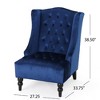 Tufted Wingback Chair, Diamond Stitch Accent Chair, Arm Chair with Turned Birch Wood Legs -Christopher Knight Home Sofa Chair - 2 of 4