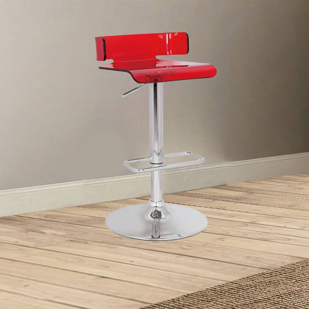 Photos - Chair 15" Rania Barstool Red/Chrome - Acme Furniture