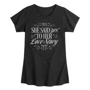 Girls' - Instant Message - Yes To Her Love Story Fitted Short Sleeve Graphic T-Shirt - 1 of 4