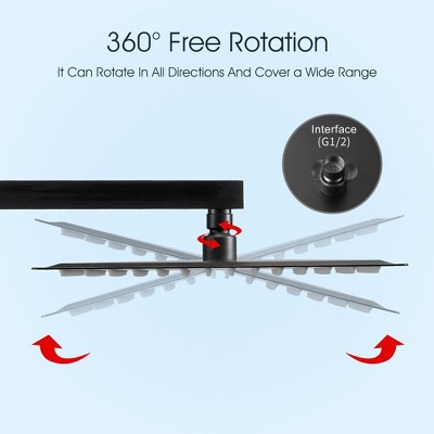10 Inch Matte Black Stainless Steel Square Rain Shower Head