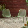 Set of 2 Stackable Metal Outdoor Patio Lounge Chairs with Mesh Seat for Balcony or Garden-Cuddlewood - 2 of 4
