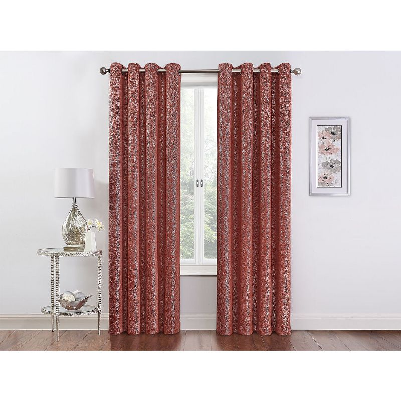 Regal Home Collections Metallic Sparkle Thermal Grommet Blackout Curtains, 1 of 2