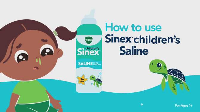 Vicks Sinex Children&#39;s Saline Nasal Spray Ultra Fine Mist - 5oz, 2 of 13, play video