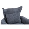 Kumasinova 360° Swivel Accent Chair,Single Sofa Chair with Teddy/Linen Fabric,Comfy Reading Chair with Cushion,Accent Chairs for Living Room&Office - 3 of 4